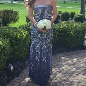 Deep purple & Sequin Long Gown